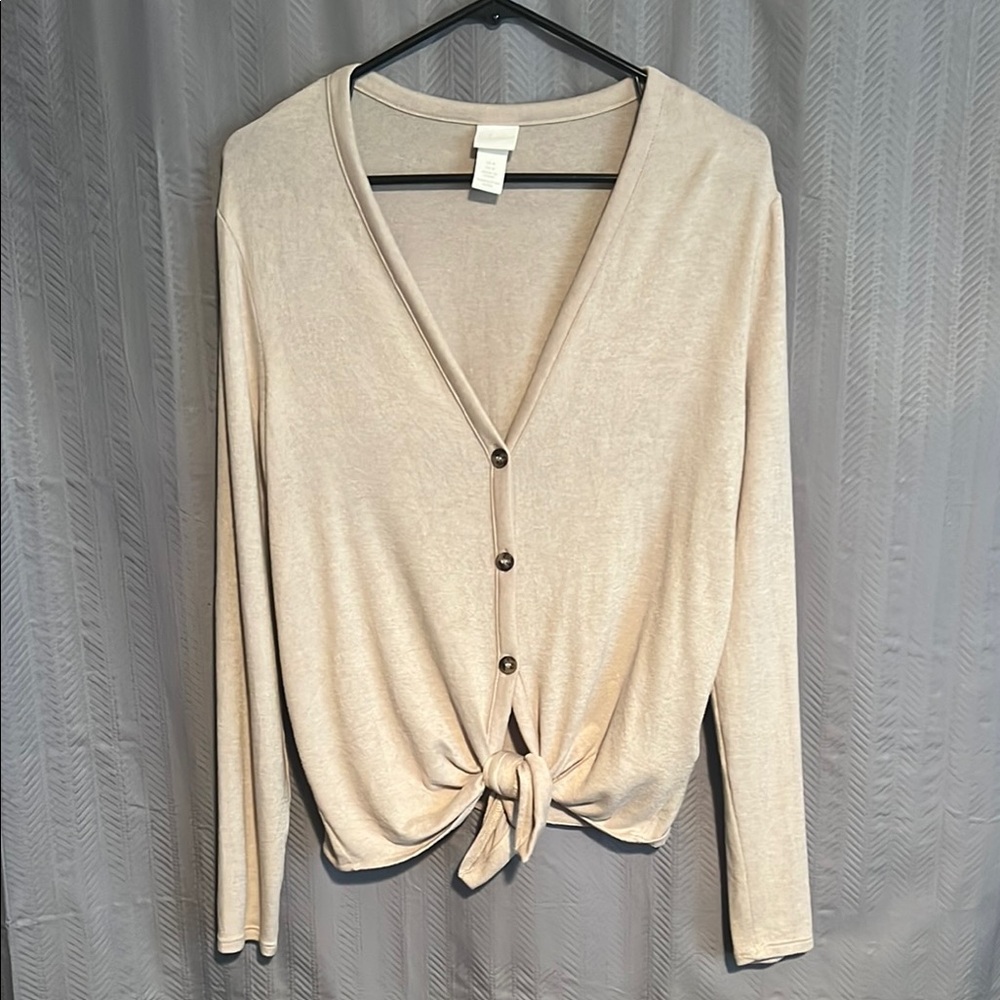 H&M Cream Button-Front Cardigan